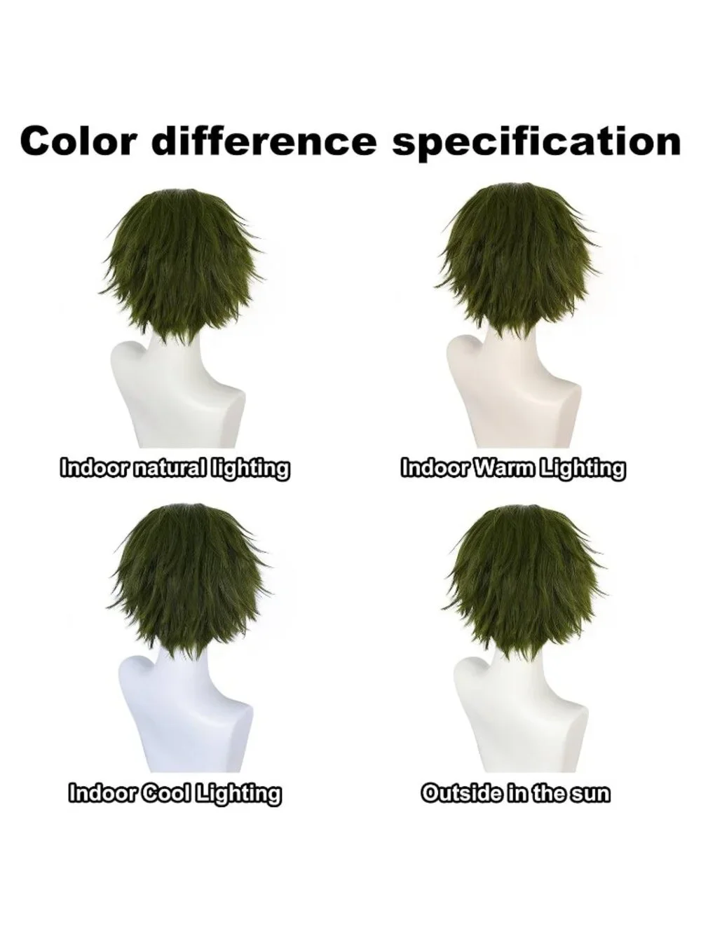 Men's Olive Green Synthetic Fiber Short Blonde Golden Cosplay Modern Wigs